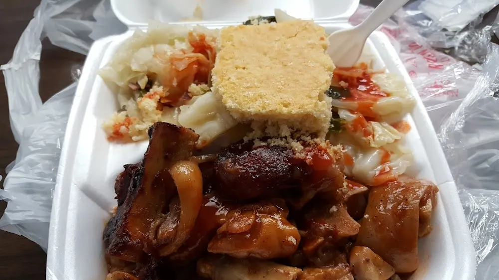 Steam Cabbage Corn Bread and Pig Feet